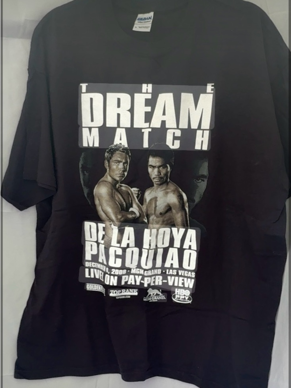 Gildan Black 'The Dream Match' De La Hoya vs Pacquiao Graphic Tee